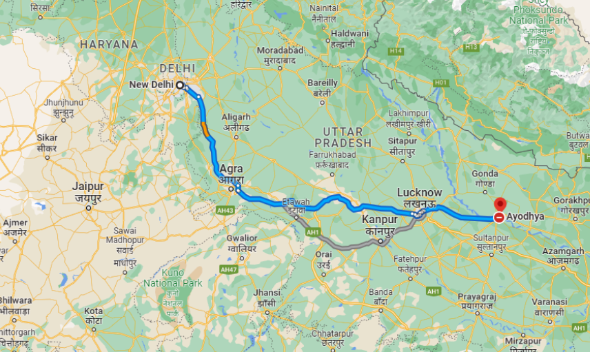 Delhi To Ayodhya